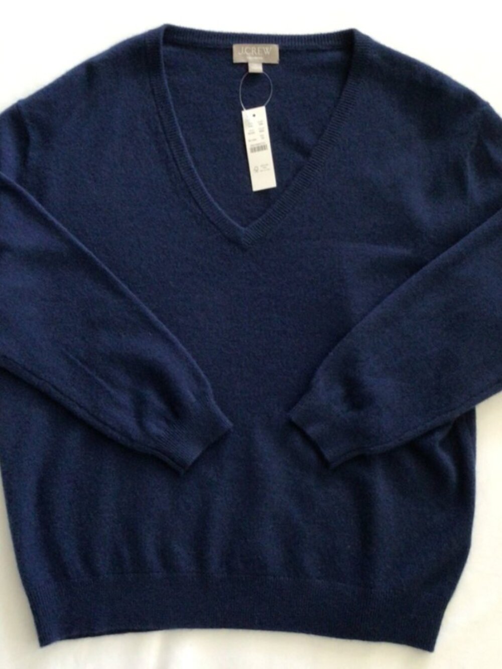 J Crew Cashmere Boyfriend V-neck Sweater Cobalt Blue Sz XS